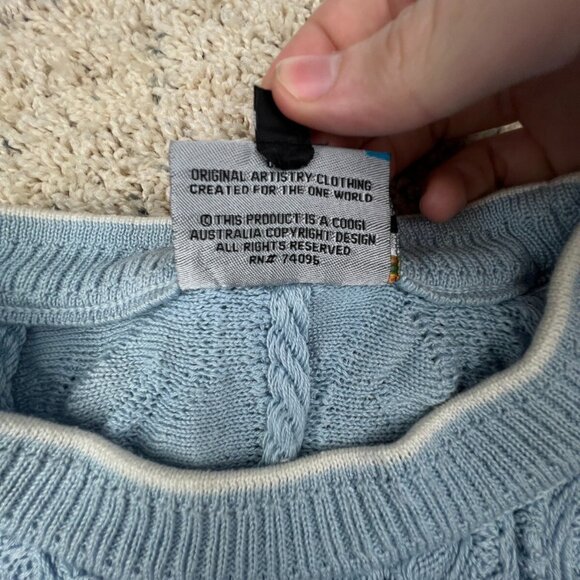 Coogi Australlia Basics Short Sleeve Sweater Blue Knit Women’s Unisex Size 2X - Picture 5 of 16